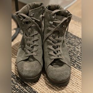 Gray Vintage Lace Boot